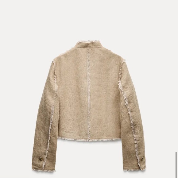 ZARA SHORT 100% LINEN JACKET ZW COLLECTION $129.00 Size XS NWT - Picture 5 of 13